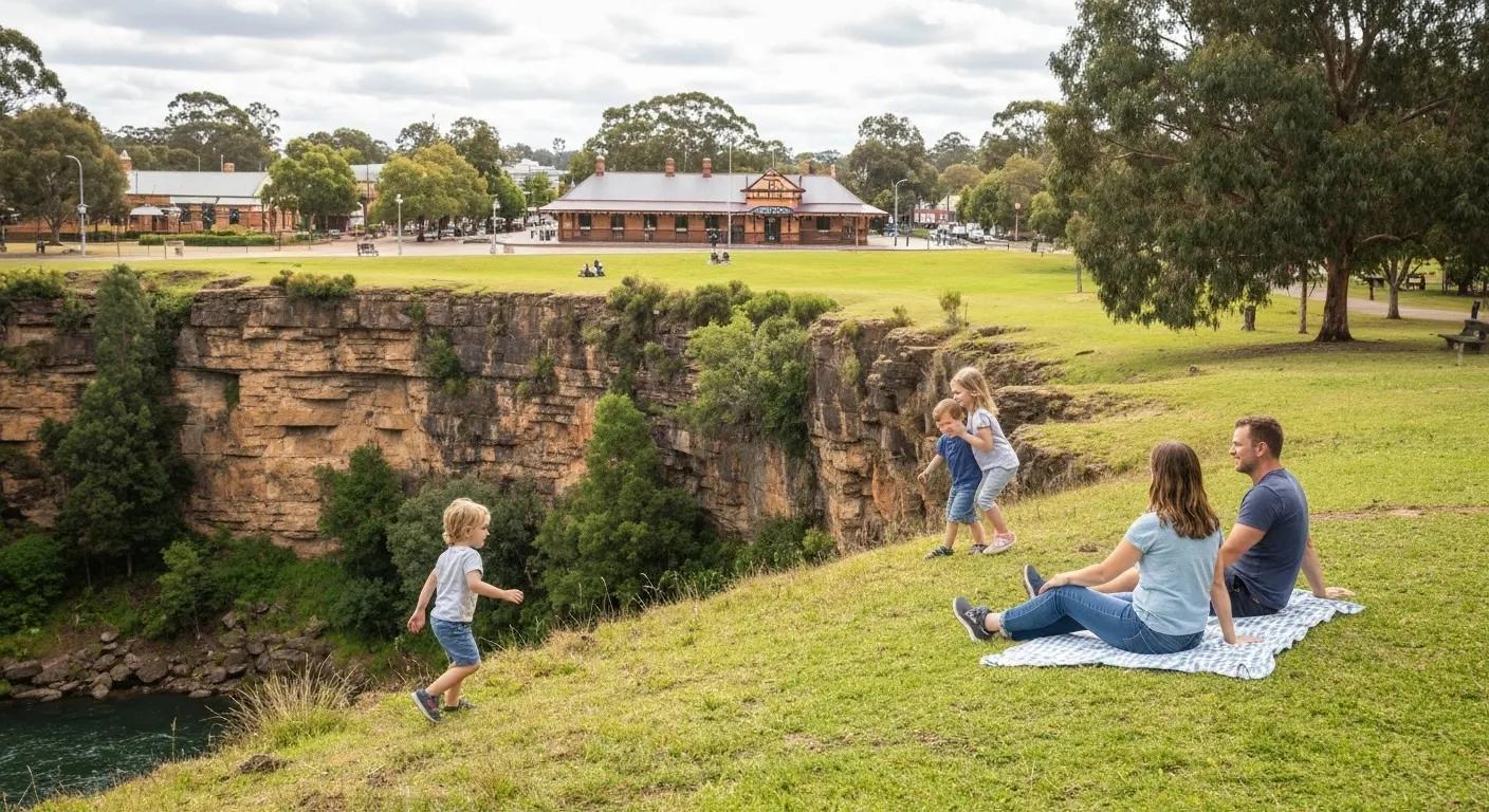 Family enjoying a picnic at Clifton Falls, highlighting top attractions in Euroa